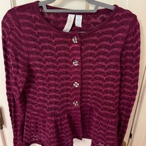 Matilda Jane Plum Knit Button-Front Cardigan